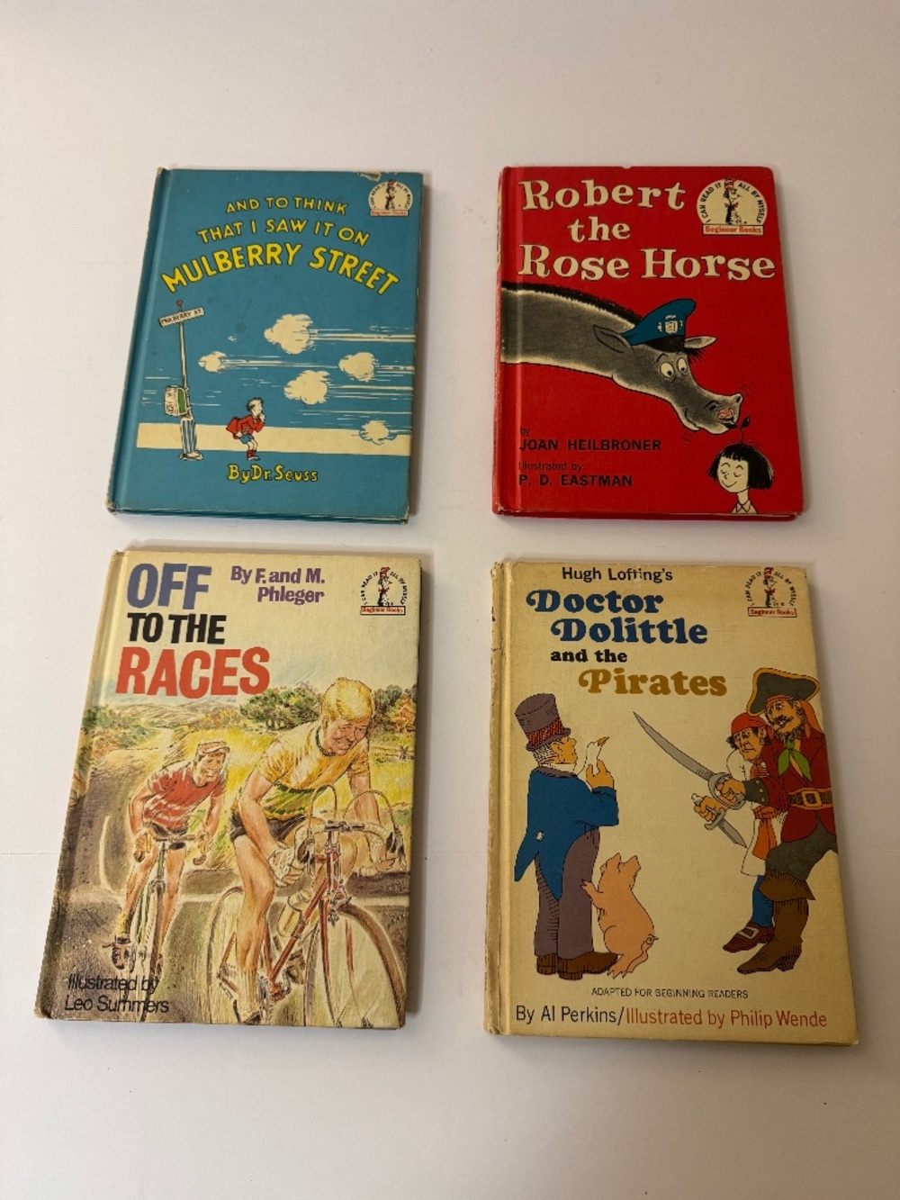 Vintage Children’s Book Lot Dr Seuss Mulberry St + Beginner Books HC 4pc